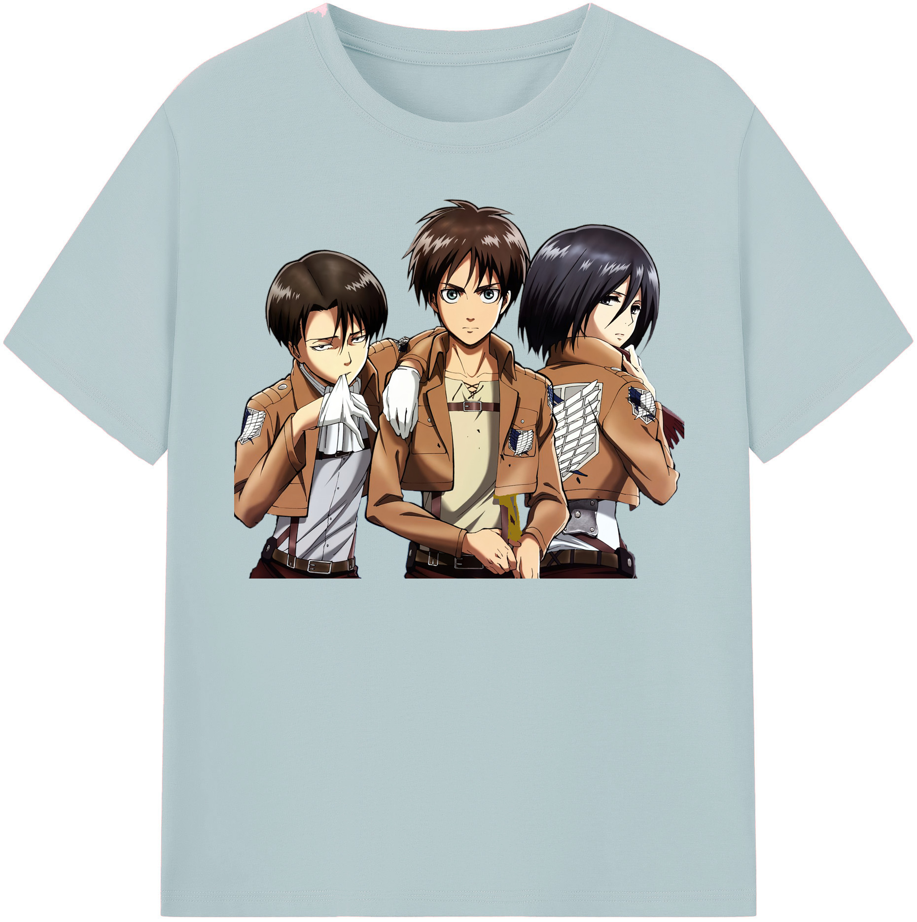 （画像用） 進撃の巨人 エレン･イェーガー Attack on Titan Eren Jäger 綿100％半袖Tシャツ（フロントプリント）